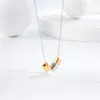 Pendentif Colliers Dainty Tri-Color Square Cube Collier En Acier Inoxydable Tri Cubes Flottants Géométrique Minimaliste