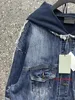 5A giacca di jeans da uomo firmata giacca casual da donna ampia e aderente realizzata con una vecchia giacca patchwork in due pezzi finta con bordi grezzi giacca a vento con protezione solare autunnale