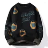 Men's Sweaters Men Women Pullover Sweater Korean Winter Fashion Printed Casual Keep Warm Fleece Knitted Cute For