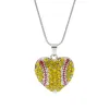 Алмазное сердцевиновое ожерелье в пользу творческих софтбольных подвесок персикового сердца ожерелья для модных аксессуаров AU04
