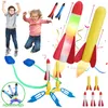 Zabawki sportowe Flying Rocket Launcher Toy for Children Jump Pump Uruchamianie pianki Eva Szybowanie rakiety rodzic