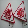 DANGER Ejection Seat Key Tag with Customized Embroidered Logo Accept Any Color and Size 9 x 7 7cm 100pcs lot270R