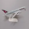 Modèle d'avion 20cm alliage métal QATAR Airways Airbus 380 A380 modèle d'avion moulé sous pression modèle d'avion avec roues trains d'atterrissage 230803