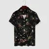 Camisas casuais masculinas Monkey World Vacation Shirt Vintage Floral Print Hawaii Aesthetic Blus Manga Curta Graphic Clothing Plus Size