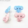 Clipes de suportes de chupeta # Chenkai 10 peças de bisfenol A grátis silicone elefante chupeta dentaduras DIY recém-nascido cuidados com o bebê jóias de brinquedo animal artesanato Z230804