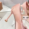 Miu Designer Classic Ballet Shoes Fashion Women's Shoes Barbie Shoes Pink High-heeled Shoes Seasonal Sandals Size EUR 35-39