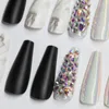 False Nails 30Pcs/Box Extra Long Press On Ballerina Coffin With Rhinestones Full Cover Fake Artificial Acrylic