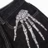 Jeans da uomo Streetwear Harajuku Y2K Men Skull Skeleton Stampa grafica Pantaloni larghi in denim Hip Hop Straight Vintage Pantaloni punk casual 230804