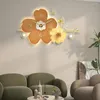 Väggklockor modern designklocka batteridrivna blommor lyxrum kawaii söt siffra art reloj de pared dekoration