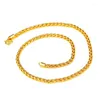 Kedjor xp smycken - (48 cm x 4 mm) hiphop 24 K Pure guldfärgvävkedjor halsband för män gata dans god kvalitet