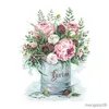 Kinesiska stilprodukter rosa rose cross stitch kit blomma mönster design oprint canvas broderi diy handarbete r230804