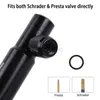 Strumenti 2 In1 Mini pompa per bici Ciclismo Tubeless Strumento di riparazione pneumatici Presta Schrader Valve CO2 Pompa per bicicletta MTB portatile per bicicletta HKD230804