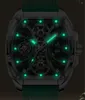 손목 시계 Jinlery Automatic Man Clock Skeleton 기계식자가 윈드 시계 Luminous Sapphire Crystal Waterproof Wristwatch