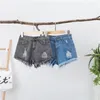 Short jeans feminino cintura alta rasgado curto