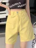 Shorts pour femmes Syiwidii vert Denim Jeans pour femmes été 2023 mode coréenne Streetwear taille haute Chic coloré butin Cargo 230803