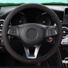 Steering Wheel Covers Durable Useful Car Cover Comfortable For 15"/37-38CM PU Leather Black And Red General Parts