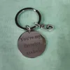 Keychains Unisex Car Keys Keychain DIY Matching Stainless Steel You're My Favorite Keyring Fashion Accessories Ornaments Metal Medallions