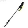 Bâtons de trekking 63-135CM Bâton de marche télescopique pliant Randonnée Trekking Pole Fibre de carbone 3 Section Verrouillage extérieur Escalade HKD230804