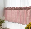 Curtain Pastoral Grid Lace Half Coffee Tea Shades Kitchen Short Small Blinds Home Window Decora Valance Purdanh