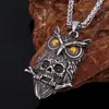 Pendant Necklaces Stainless Steel Viking Eagle Skull Necklace Nordic Men's Vintage Odin Amulet Jewelry Fashion Teen Gifts