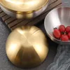 Dinnerware Sets Large Capacity Stainless Steel Salad Bowls Korean Soup Rice Noodle Ramen Bowl Kitchen Container Gold 20X9CM