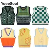 Vrouwen Vesten Japan Stijl Leuke Vrouwen Trui Vest Gedrukt Mouwloos Losse Bovenkleding Gebreid Vest Vintage Y2K Herfst Truien Tops 230803