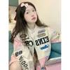 Women's Jackets Motorcycle pink jacket women American retro couple detachable cycling baseball jackets y2k tops clothes harajuku clothes 230803