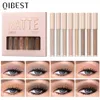 Eye Shadow QI Matte Nude Liquid Eyeshadow Set Blush Dual Purpose Velvet Eyeshadow Long Lasting Eyeshadow Earth Milk Tea Color Pigment 230804