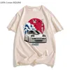 Мужские футболки начальные d аниме-графическая футболка женская уличная одежда для JDM Crewneck Tshirts Tops Y2K Негабаритный 100% хлопковая футболка мягкая 230804