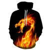 Sweats à capuche pour hommes sweat à capuche imprimé flamme Fluorescent sweat 3d pour hommes et femmes à capuche lâche automne hiver manteau Street Wear veste