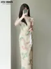 Ethnic Clothing Qipao Women's 2023 Summer Cheongsams Long Style Girls' Improved Chinese Edition High End Young Dress For Daily Wear