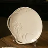 Platos Fairy Air Relief Narcissus Hollow Ceramic Plate 10 pulgadas Western Steak Pasta China porcelana blanca hogar
