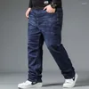 Jeans da uomo Pantaloni larghi in denim elasticizzato Plus Size per Fatty Brand Straight Casual Big