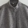 QNPQYX новые серые куртки-бомберы, пальто, женские повседневные однотонные верхние пальто с длинными рукавами и пуговицами, женские свободные зимние теплые куртки, верхняя одежда