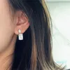 Boucles d'oreilles longues en diamant 2023 Boucles d'oreilles en argent sterling plaqué or blanc 14 carats Boucles d'oreilles en diamant à 4 broches Boucles d'oreilles pour femmes