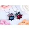 Collares pendientes Cadena de serpiente de moda Collar de cristal Suéter Joyería Pequeño Lindo Búho Pájaro Para Mujeres Regalo Entrega de gota Colgantes Dhurt