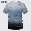 T-shirts pour hommes mode d'été impression 3D T-shirt motif de goutte de pluie décontracté à manches courtes