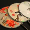 Produits de style chinois Style chinois Suzhou motif d'oiseaux de fleurs broderie double face éventail circulaire rond tenu à la main éventail de palais brodé à la main pure