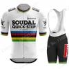 Езда на велосипеде Джерси устанавливает Soudal Quick Step Team Set Mens World Champion Clothing Summer Road BiK
