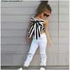 أزياء جديدة للبنات ، تُعرض الأطفال على قمم Big Big Tops+Pants 2pcs مجموعة الأطفال التي تناسب ملابس الطفل