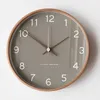 Zegary ścienne proste i nowoczesne lite drewniane zegar salny spersonalizowany kreatywność moda dekoracja domu nordycka sypialnia niewielka
