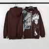 Zip Sweatshirts Cardigan Hoodies Men Women Print Brown Pullover Hoode Hip Hop Pullovers 23FW