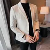 Abiti da uomo Giacca da uomo Versione coreana del Slim 2023 Autunno e inverno Tinta unita Business Casual Cappotti monopetto Blazer