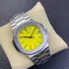 40mm 옐로우 페이스 남성 시계 패션 디자이너 자동 기계 운동 풀 스테인레스 스틸 스트랩 맨 시계 스포츠 Montre de Luxe Wristwatches for Man