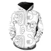 Heren Hoodies Lijn Portret Tieners Grappig Oversized Sweatshirts Met Capuchon Jassen Tops Cool 2023 Hip Hop Mode 3D Print