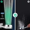 Banheiros Economize Água de Alta Pressão com Luz Led Chuva Turbo Hélice Chuveiro Filtro Embutido Acessório de Banheiro R230804