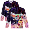 Erkek Hoodies Panty ve Stocking Anime O-Neck Sweatshirt Kadınlar/Erkekler Moda Uzun Kollu Sweatshirts 3D Baskılar Sıradan Sokak Giyim Giysileri