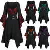 Casual Dresses For Women Fashion Halloween Gothic Cosplay Costumes Lace Punk Party Gown Vintage Dress Irregular Hem