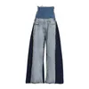 Women's Pants Jeans Casual Denim Patchwork Women Trousers High Waist Wide Leg Female Fashion Spring Flared