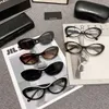 Small Frame Vintage Designer Sunglasses American Oval Letters Classic Cat Cat Eye Goggles Plage extérieure pour hommes et femmes avec verres polarisés Lumière avec boîte